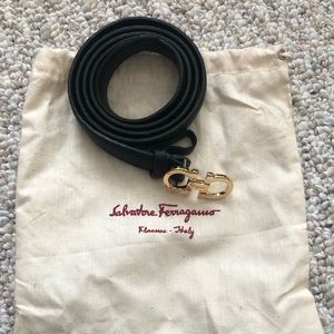 Salvatore Ferragamo Black Gancini leather belt